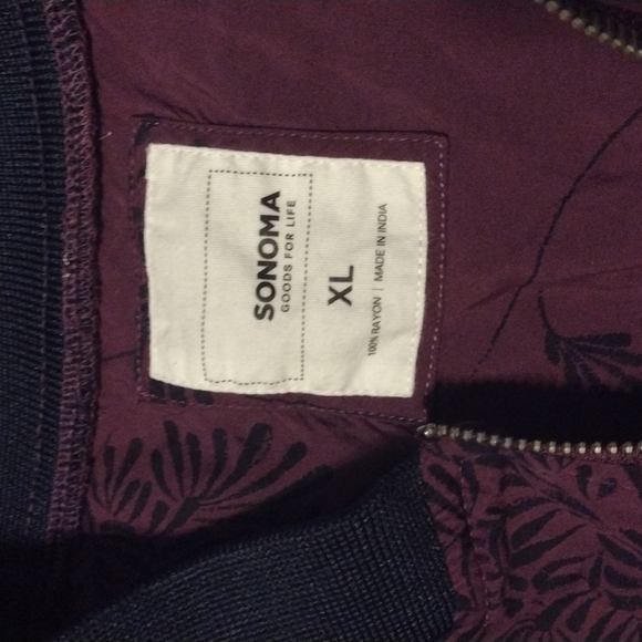 Sonoma purple bomber jacket with floral pattern size XL - Picture 3 of 4